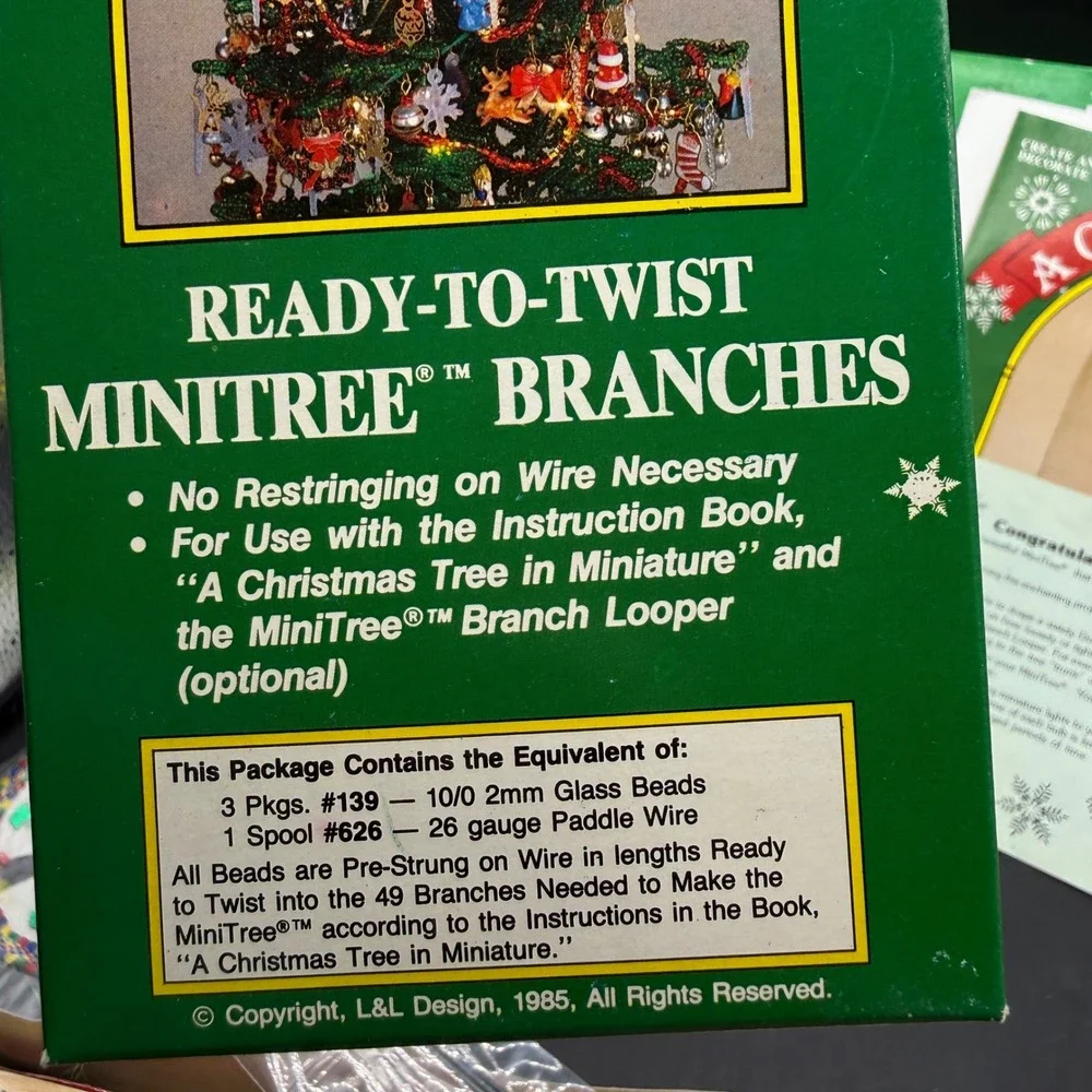 Vintage Westrim Crafts Mini Tree Starter Kit Christmas DIY Green Beaded w/ Stand - Picture 3 of 12